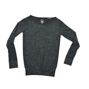 Nike Women's dark Green Pullover Sweatshirt Small Dri Fit Boat Neck Long Sleeve